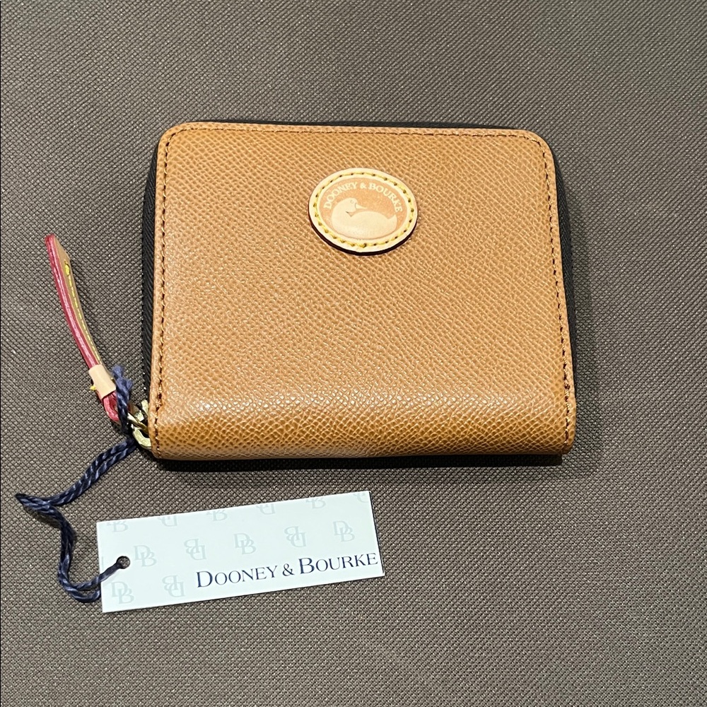 Dooney & Bourke Brown Leather Zip Wallet